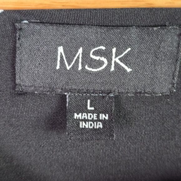 MSK Dopamine Tunic Roomy Yellow Floral Patchwork Jersey High Low Statement Flowy - Picture 4 of 16